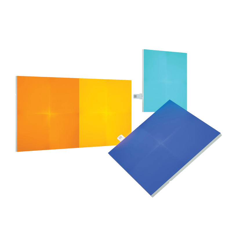 Paneles de luz modulares inteligentes cuadrados que cambian de color de Nanoleaf Canvas. Paquete de expansión de 4. Similar a Philips Hue o Lifx. HomeKit, Google Assistant, Amazon Alexa, IFTTT. 