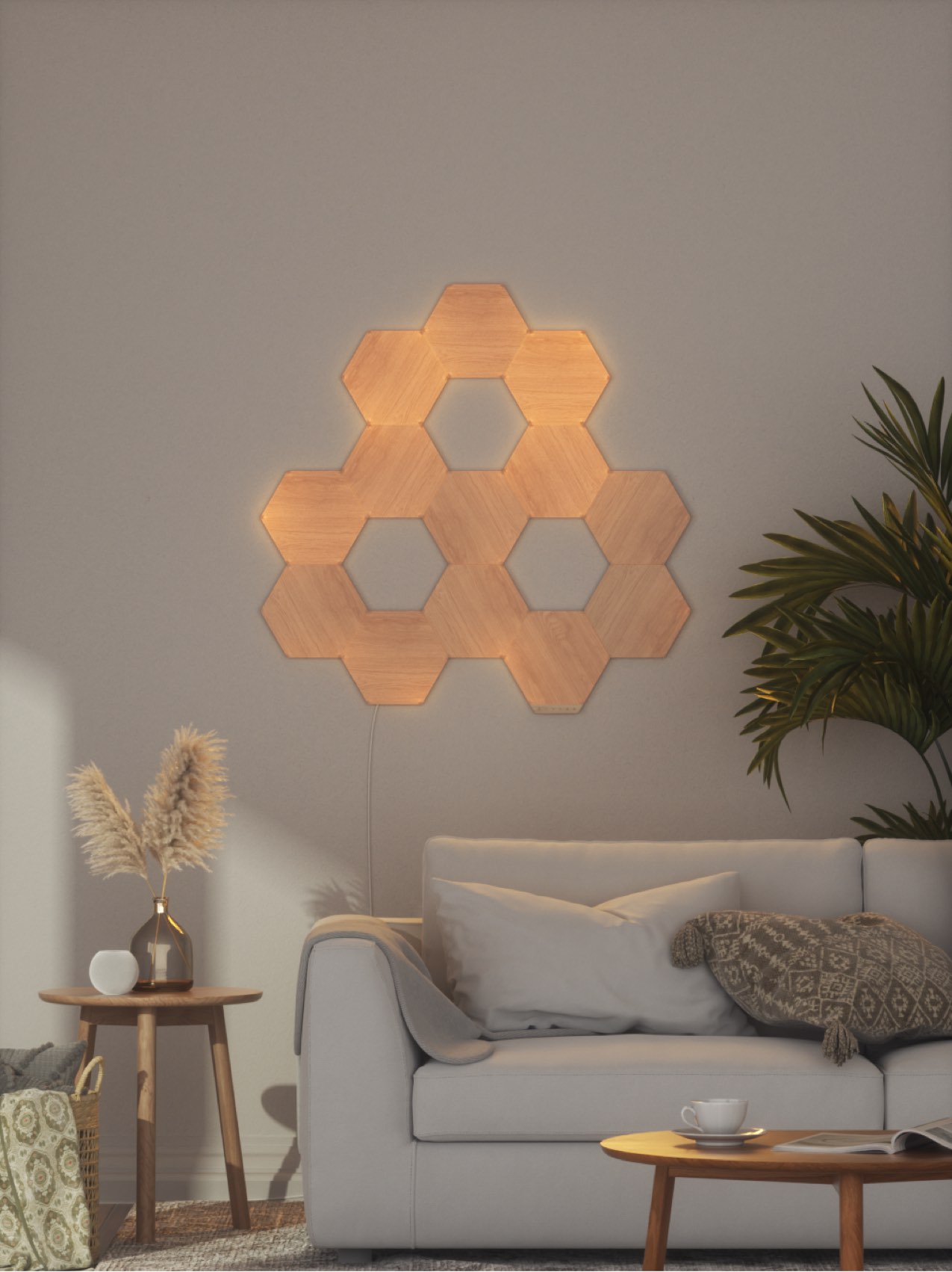 Smart Lighting Decor | USA » Nanoleaf Elements Wood Look Hexagons