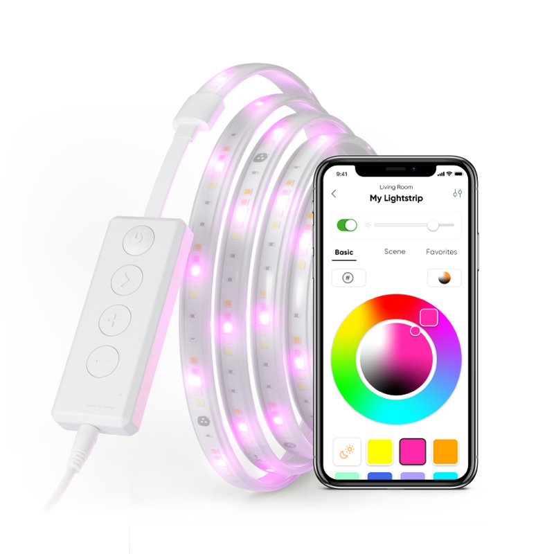 Nanoleaf Essentials Thread-enabled color-changing smart light strip. 80". Similar to Twinkly, Wyze. HomeKit, Google Assistant, Amazon Alexa, IFTTT.