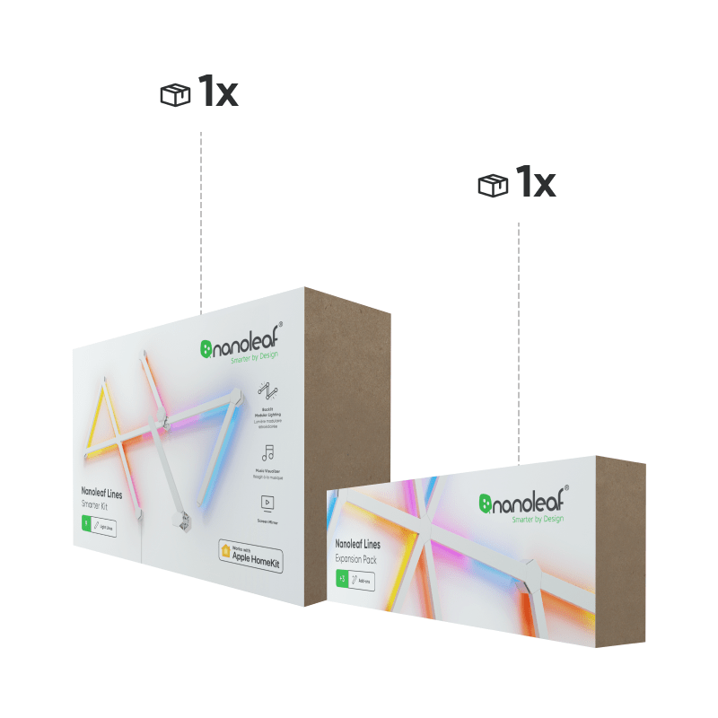 Líneas de luz inteligentes, retroiluminadas, modulares y que cambian de color habilitadas para Thread de Nanoleaf Lines. Paquete de 12. HomeKit, Google Assistant, Amazon Alexa, IFTTT. 