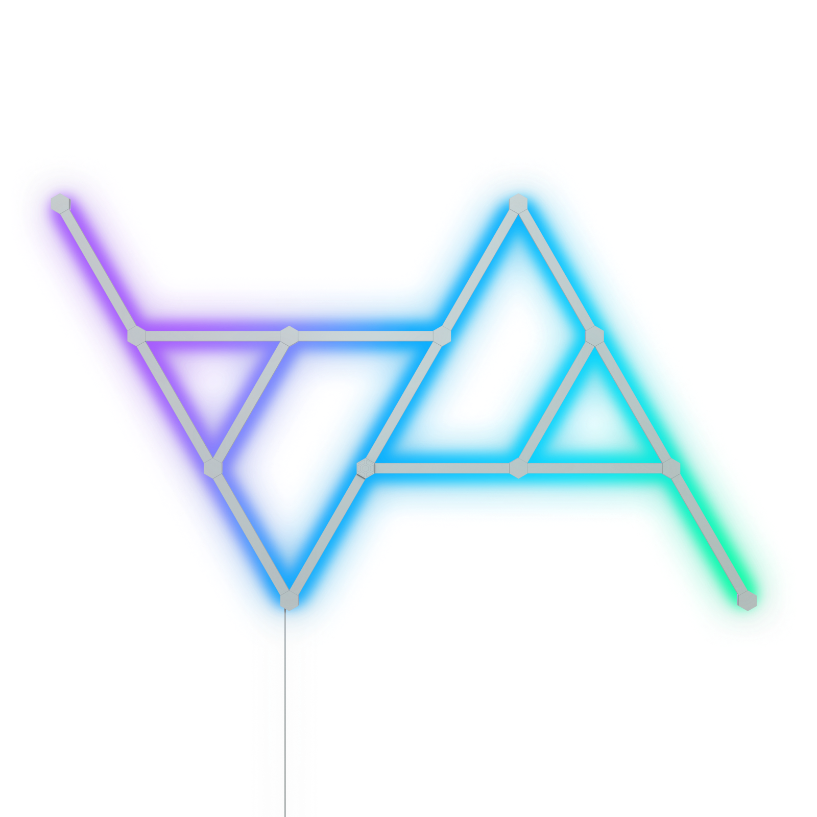 Nanoleaf Lines Thread enabled color changing smart modular backlit light lines. 9 pack. Has expansion pack, flex connector, and skins accessories. HomeKit, Google Assistant, Amazon Alexa, IFTTT.