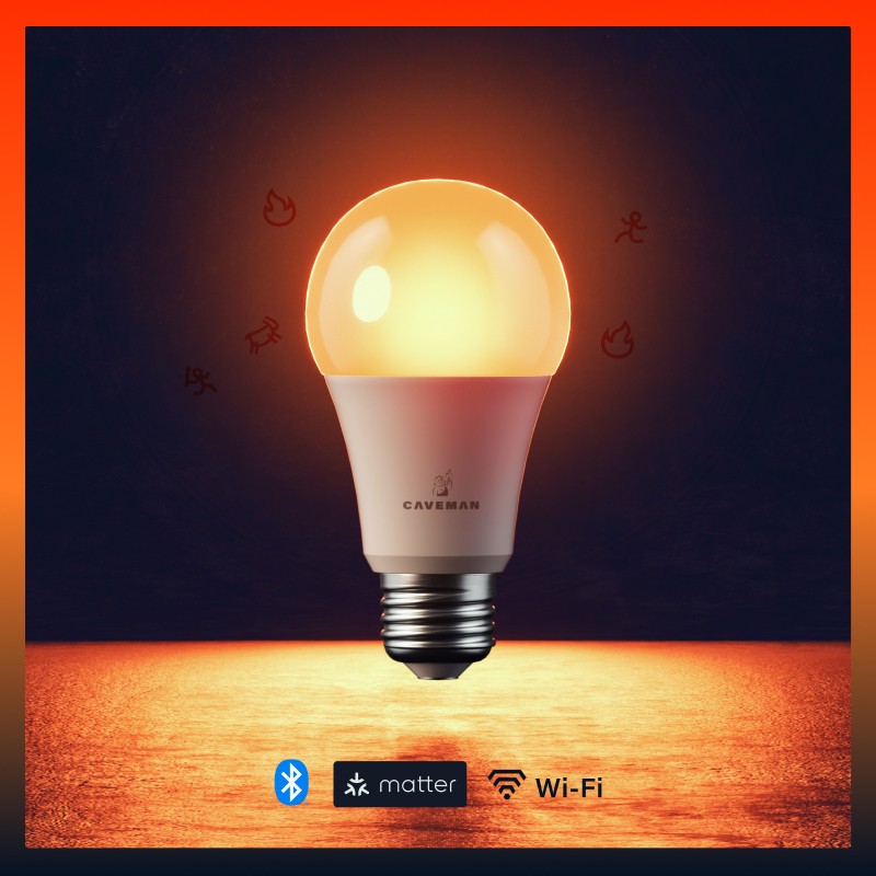 Caveman Matter & Wi-Fi A19 Smart LED Light Bulb 4 Pack