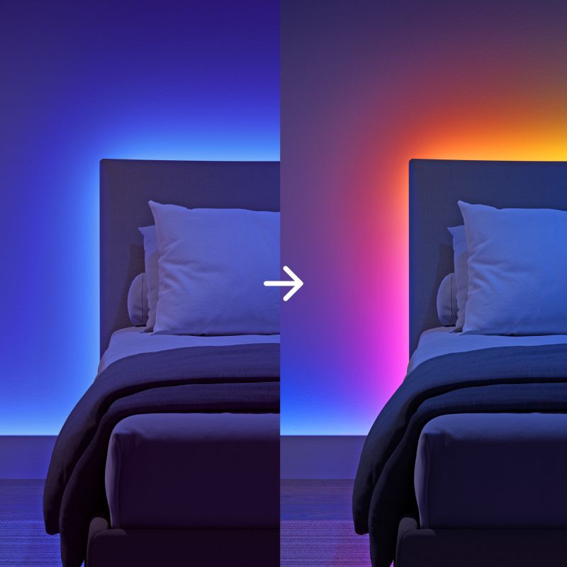 Led strip behind bed on sale