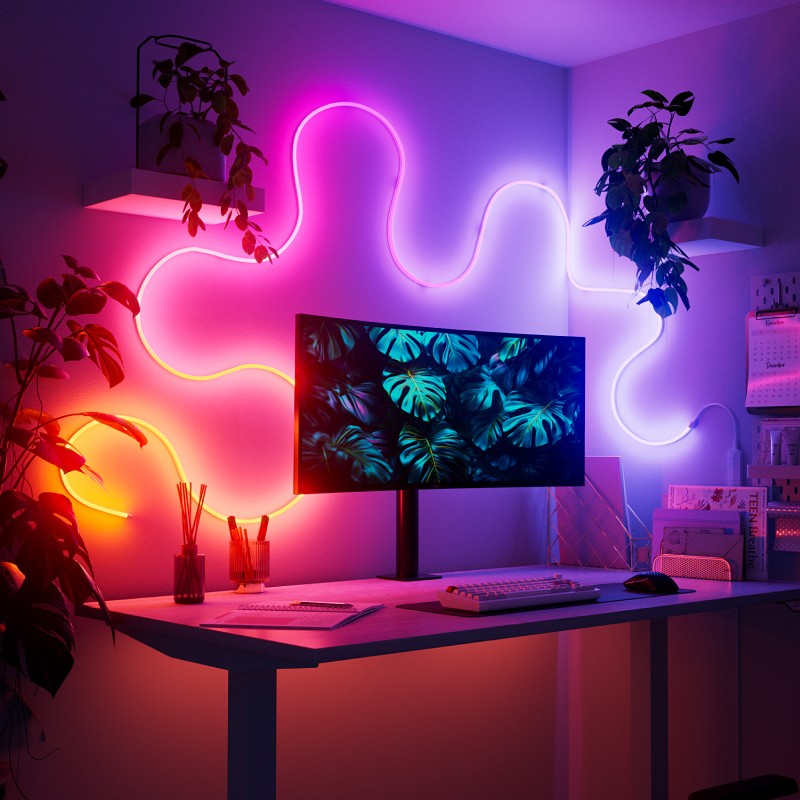 Nanoleaf light stripe スマートLEDテープライト Matter Smart Multicolor Rope Light 16.4ft (5 Metres