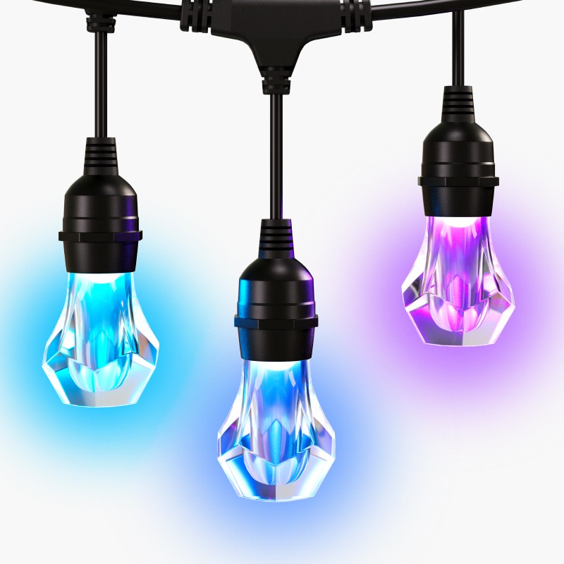 Outdoor string lights multicolor on sale